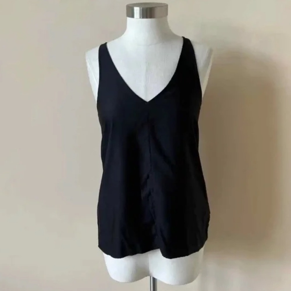 James Perse Black V-Neck silky feel modal black Tank Top